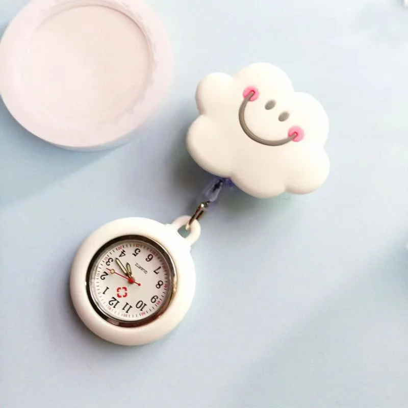Montre de poche en silicone Shoous pour infirmière, médecin, étudiant, dessin animé mignon, Rick, animal, poitrine, chaud, en stock, en gros