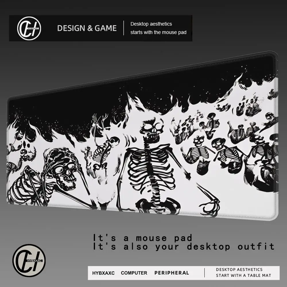 

HYBXAXC Mouse Pad Gamer Gothic Skeleton Art XL Computer Custom HD Mousepad Playmat Computer Mouse Mats Desktop Mouse Pad