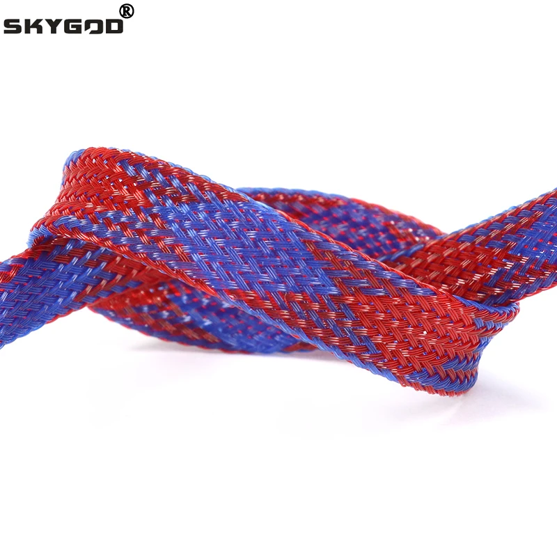 

1~50m PET Braid Sleeve Blue Red 2/4/6/8/10/12/14/16/20mm High Density Sleeving Snake Skin Cable Wrap Sheath For Electric Cables