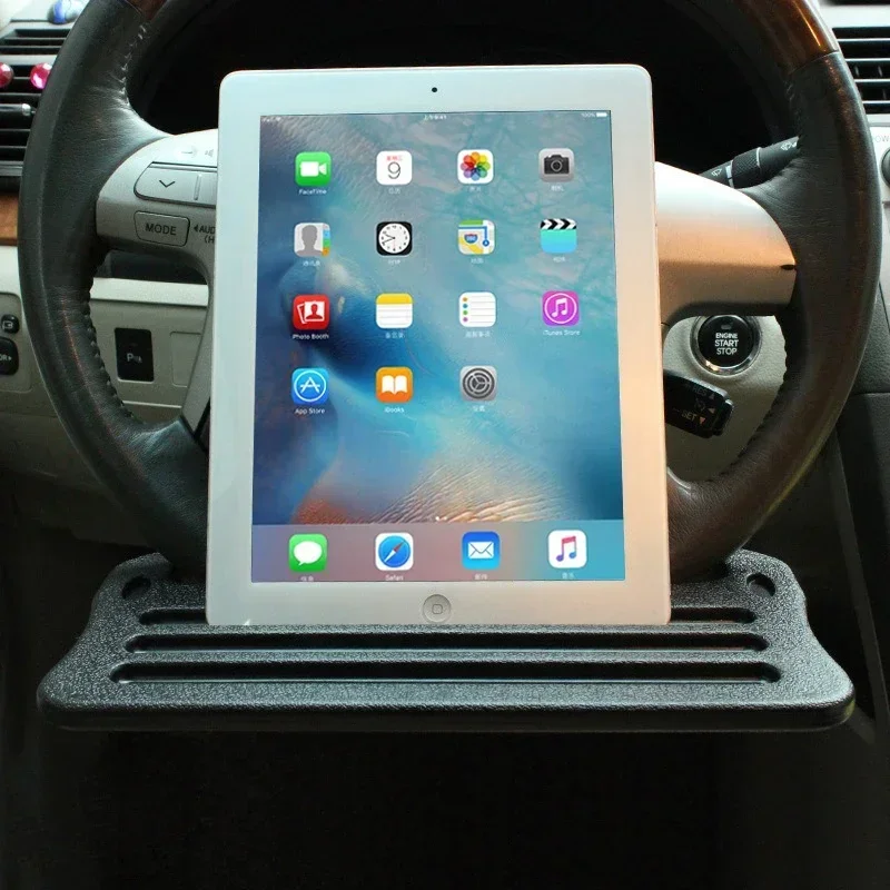 Tragbarer Auto-Laptop-Tisch, Lenkrad-Esstisch, Halterung für Arbeit und Essen im Auto, Getränke- und Kaffee-Tablett – Detail 11