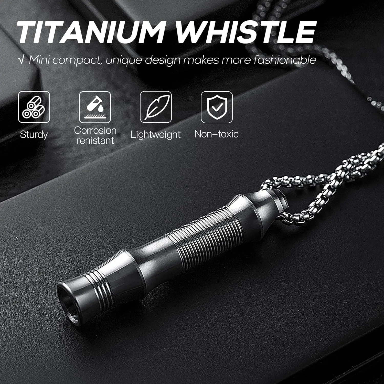 

titanium alloy whistle keychain Single tube high decibel metal whistle Street outdoor survival whistles