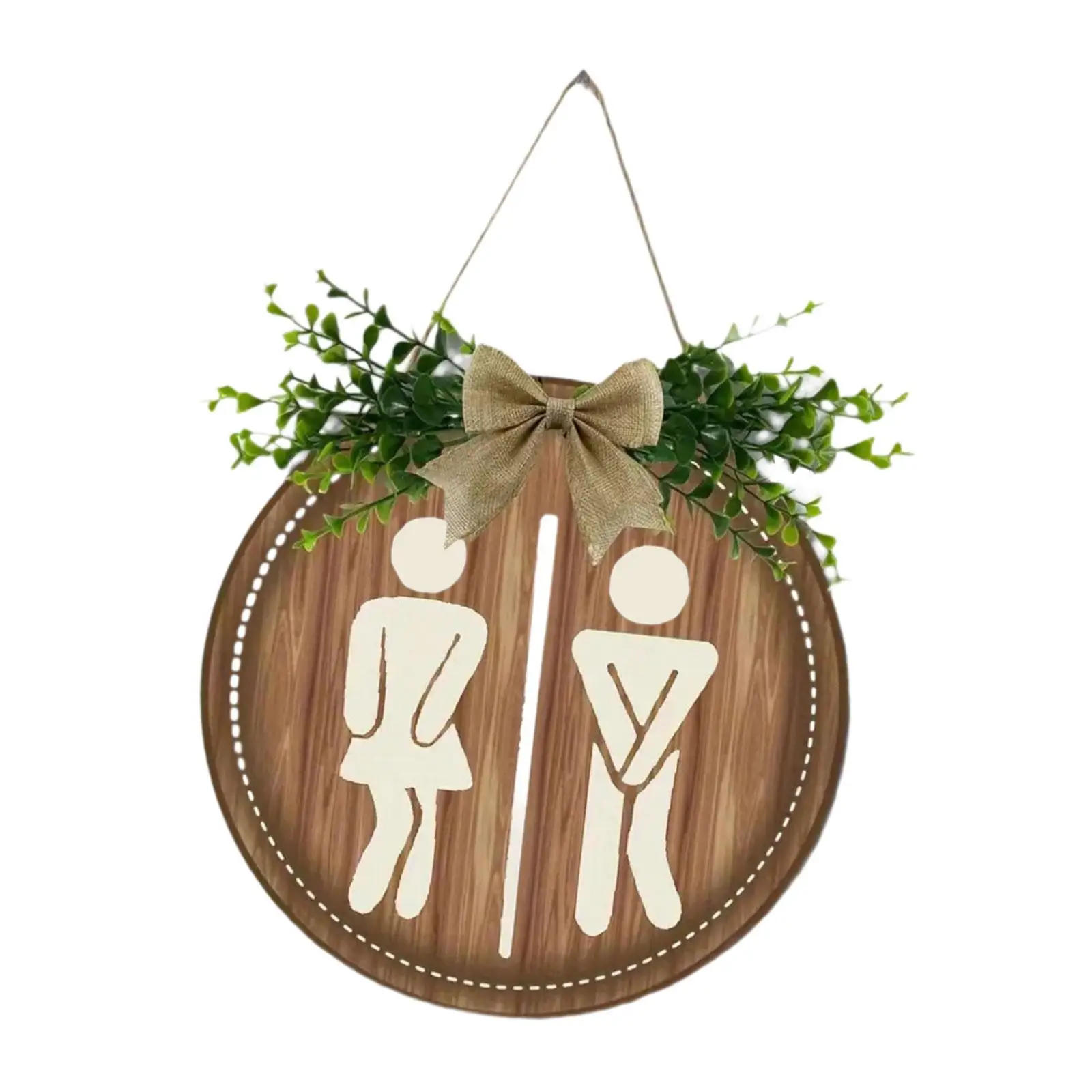 Toilet Hanging Sign Rustic Gender Restroom Decor for Bathroom Wall Farmhouse