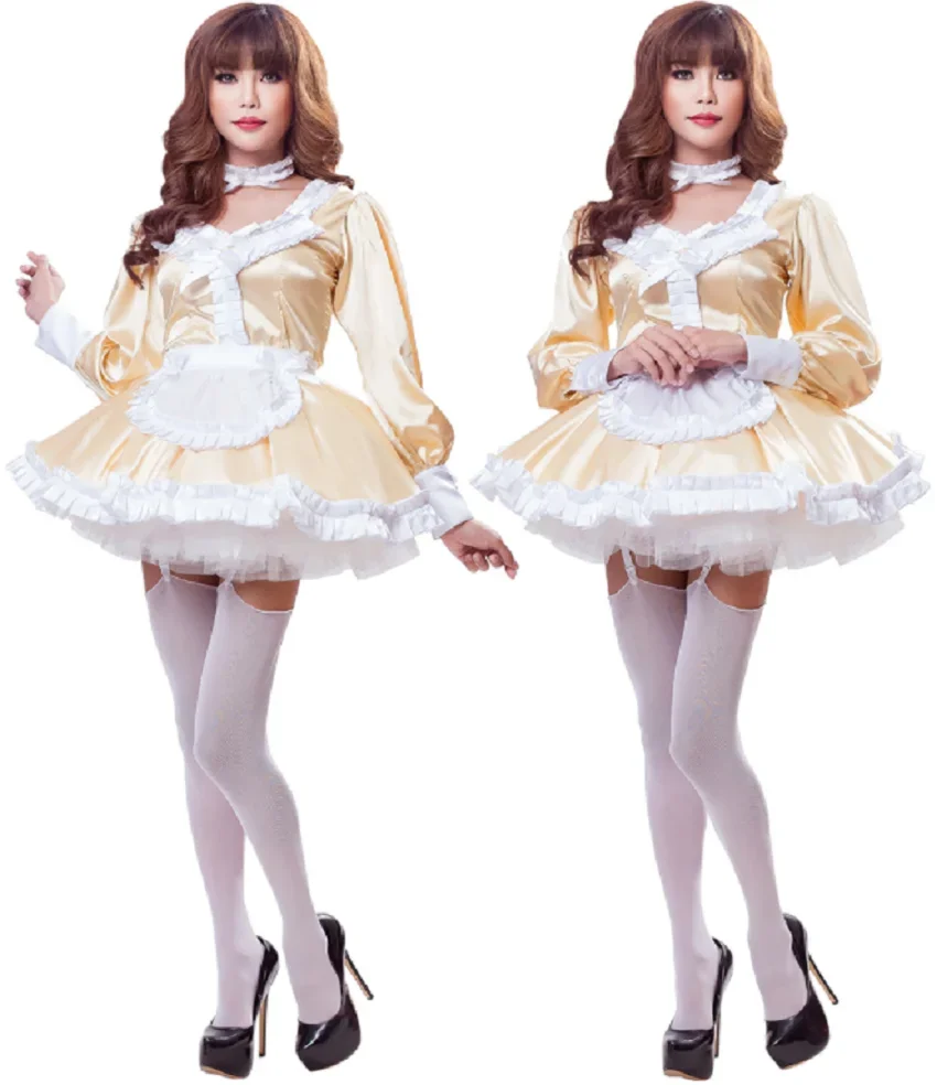 

French Sissy Cosplay Abelia So Cute Glamorous Neckline Sexy Maid Uniform Customized Glamour Halloween Costume