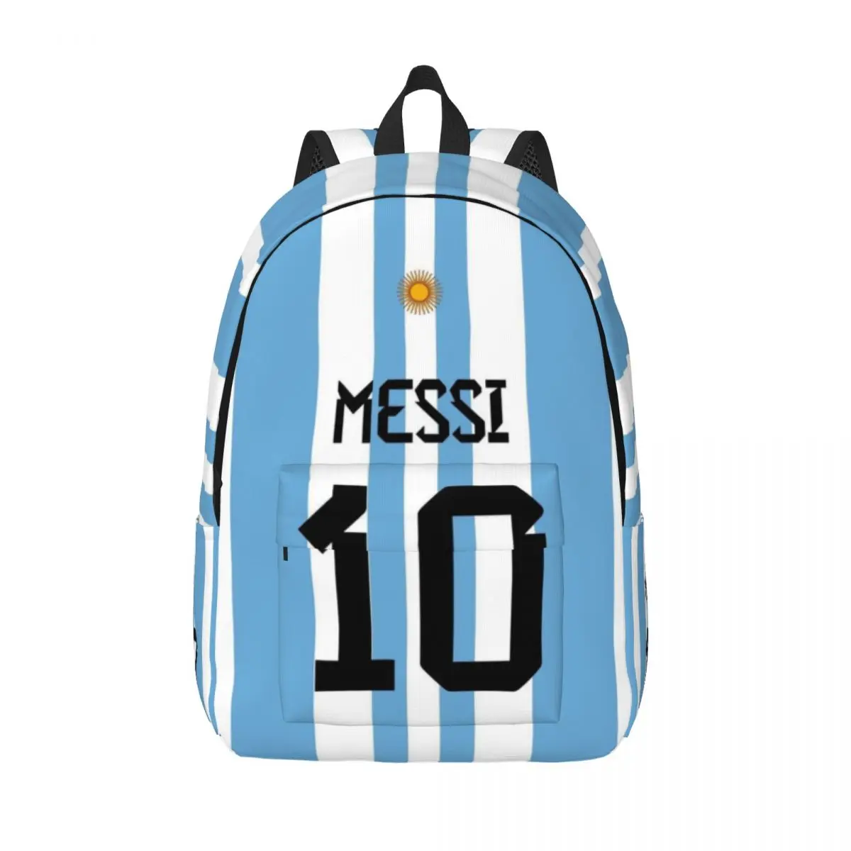 Argentina-No.10-Messi Para Meninas Meninos Mochila de estudante moderna, totalmente impressa e confortável.