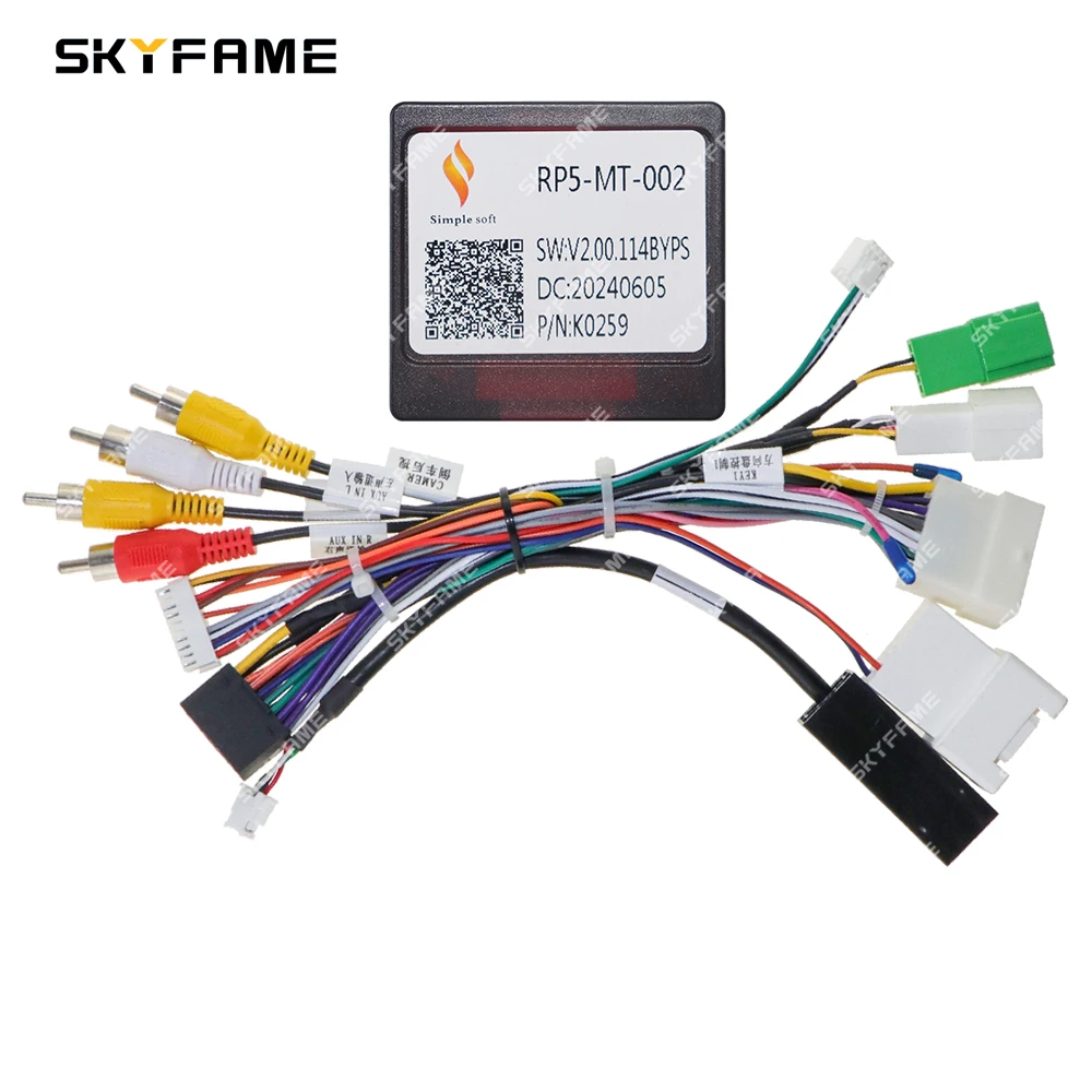 

SKYFAME For Mitsubishi Pajero 4WD RP5-MT-102/002 Car 16pin Wiring Harness Adapter Canbus Box Decoder Android Radio Power Cable