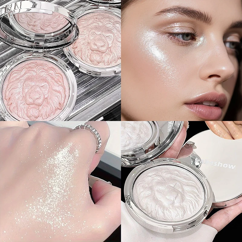 3가지 색상 하이라이터 파우더 메이크업 팔레트, 쉬머 글리터 하이라이터 팔레트 고발색 페이스 일루미네이터 메이크업, 이상적인 선물