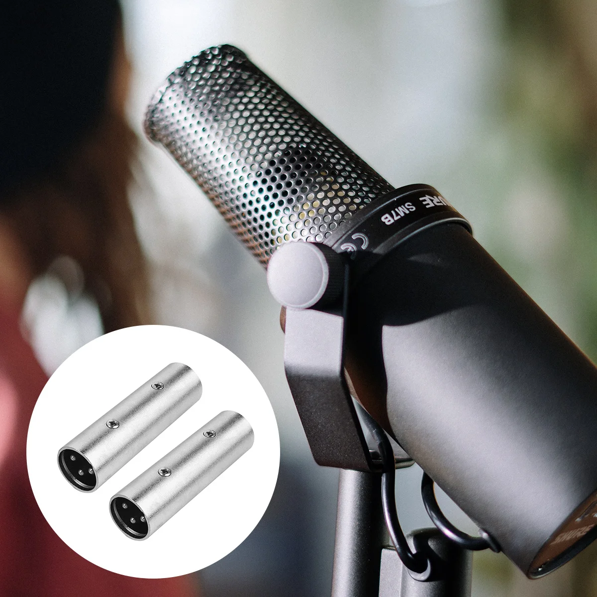 

2Pcs Xlr Male to Male 3 Pin Adapter Aluminum Copper Professional Microphone Connector for Mixer Studio Stage Xlr 3 Pin Connector