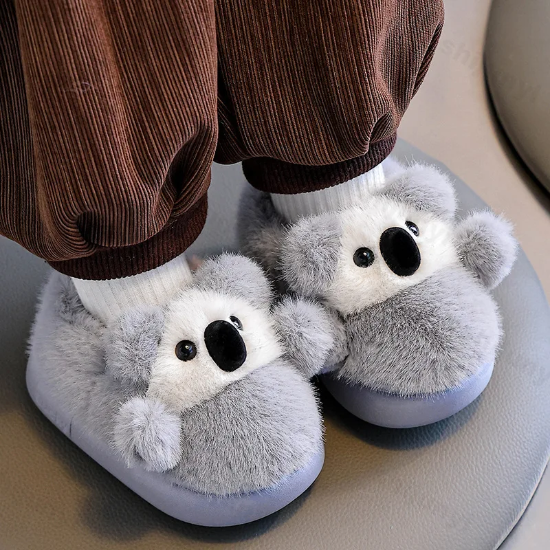 

Children Cotton Shoes 2025 Winter Plush Cotton Slippers Boys Girls Cute Cartoon Comfort Anti Slip Indoor Warm Cold-proof Shoes