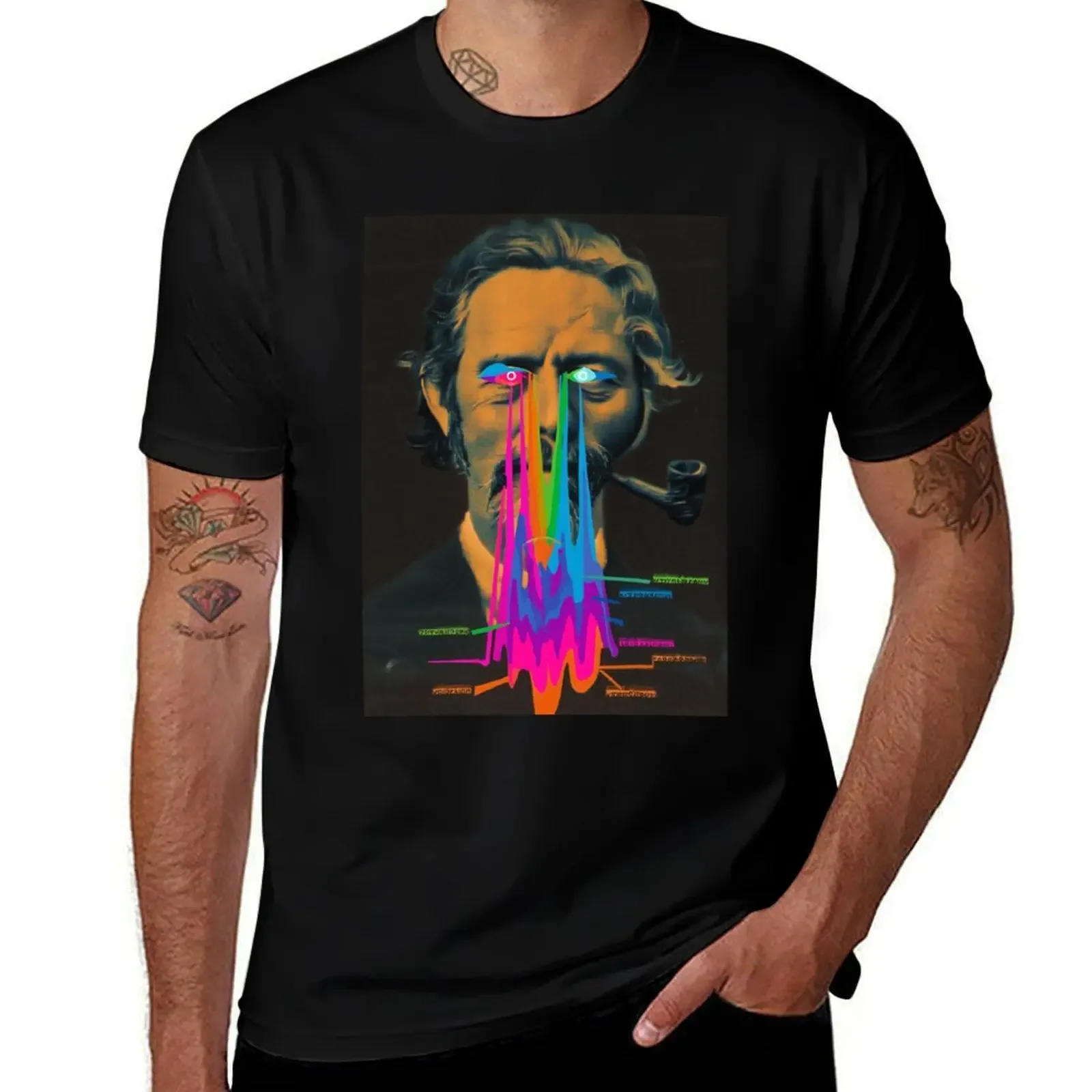 

Surreal Neon Visionary Alan Watts Vintage Abstract Psychedelic Art T-Shirt funny costumes mens graphic t-shirts pack