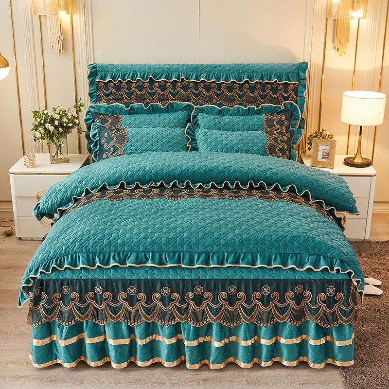 Set di biancheria da letto copripiumino in velluto trapuntato nordico Set di biancheria da letto matrimoniale Queen King di lusso Copripiumino in