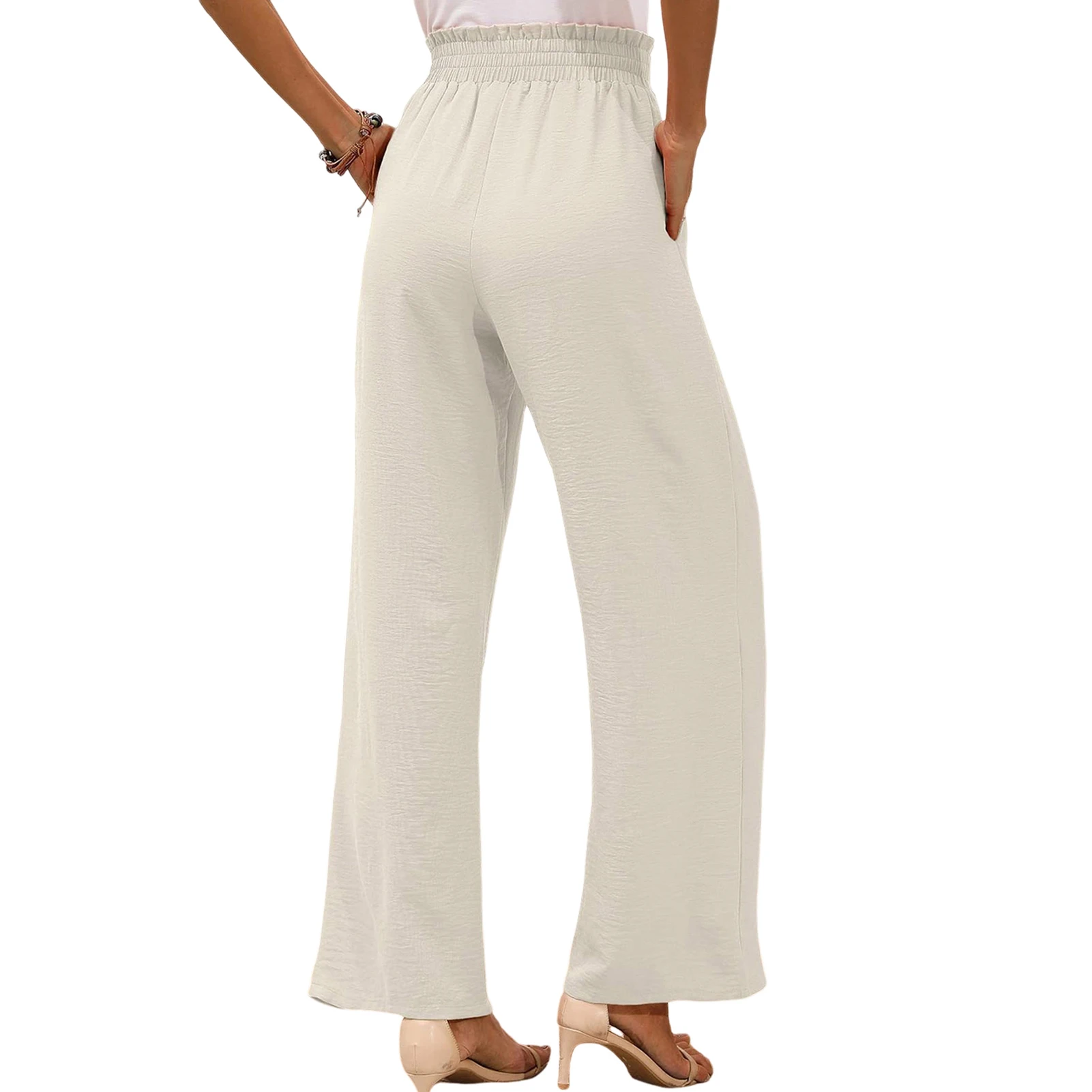 

Women's Wide Leg Straight Pants Soft and Light Solid Color Straight Pants for Outdoor Traveling Shopping EIG88