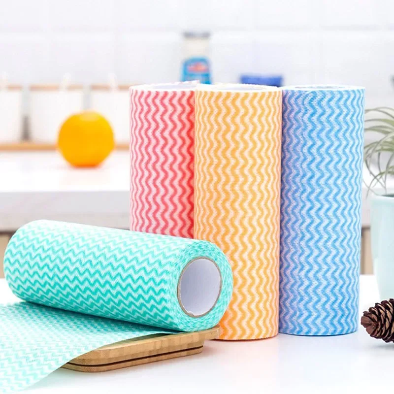 Disposable disposable Reusable Kitchen Rolls Non-Woven Fabric Wiping Cleaning Cloth Towels Non-stick Towel Bag Oil Wiping Rags