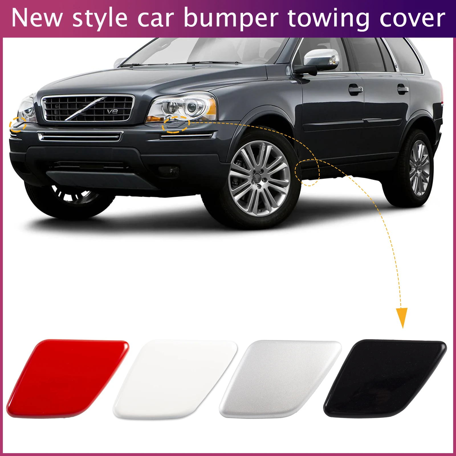 

Front Bumper Headlight Headlamp Washer Jet Spray Nozzle Cover Cap For VOLVO XC90 2007-2014 39875253 39875254 Car Accessories