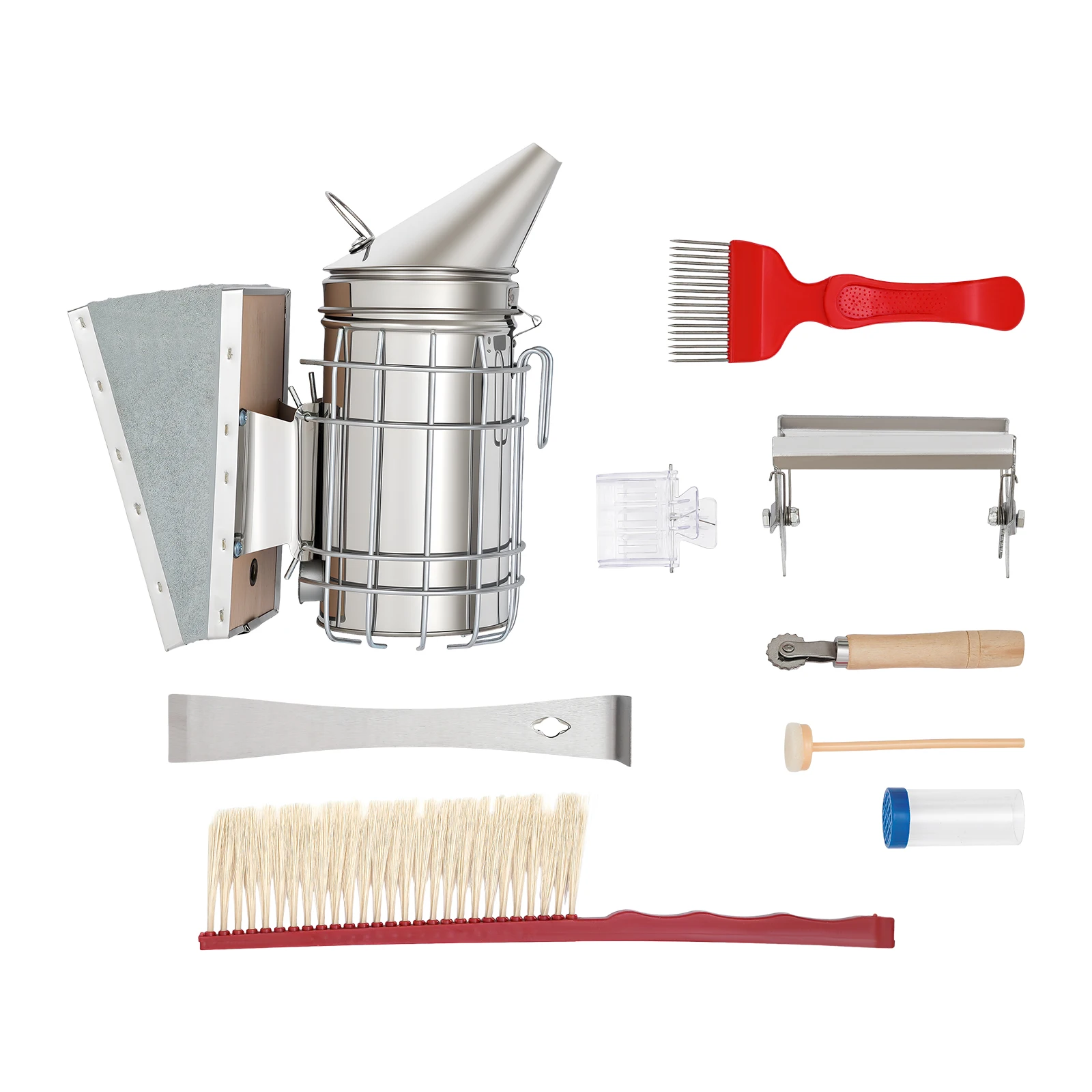 7-teiliges Imkerei-Set mit Manueller Rauchpistole, Edelstahl-Imkerei-Zubehör-Kit für Professionelle Imker und Amateure – Detail 9