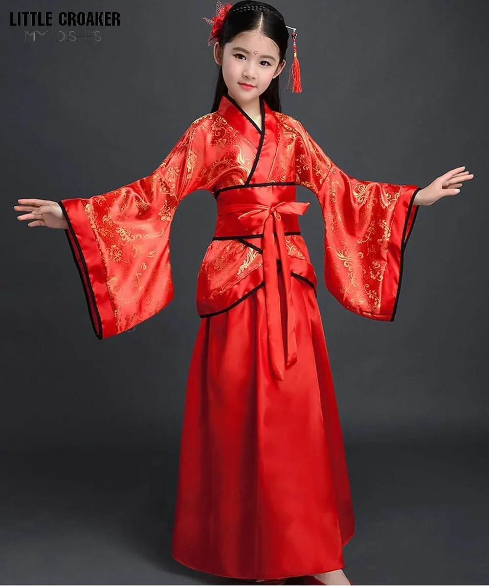 중국 여아용 댄서 코스튬, 카네발 새해 한푸 원피스, 어린이 성인 여성 댄서, 빈티지 의류