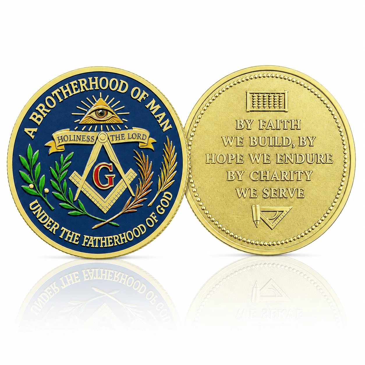 Freemasonry Commemorative Coin Brotherhood of Man Masonic Coin Holiness To The Lord with Hope & Charity Motifs Medal