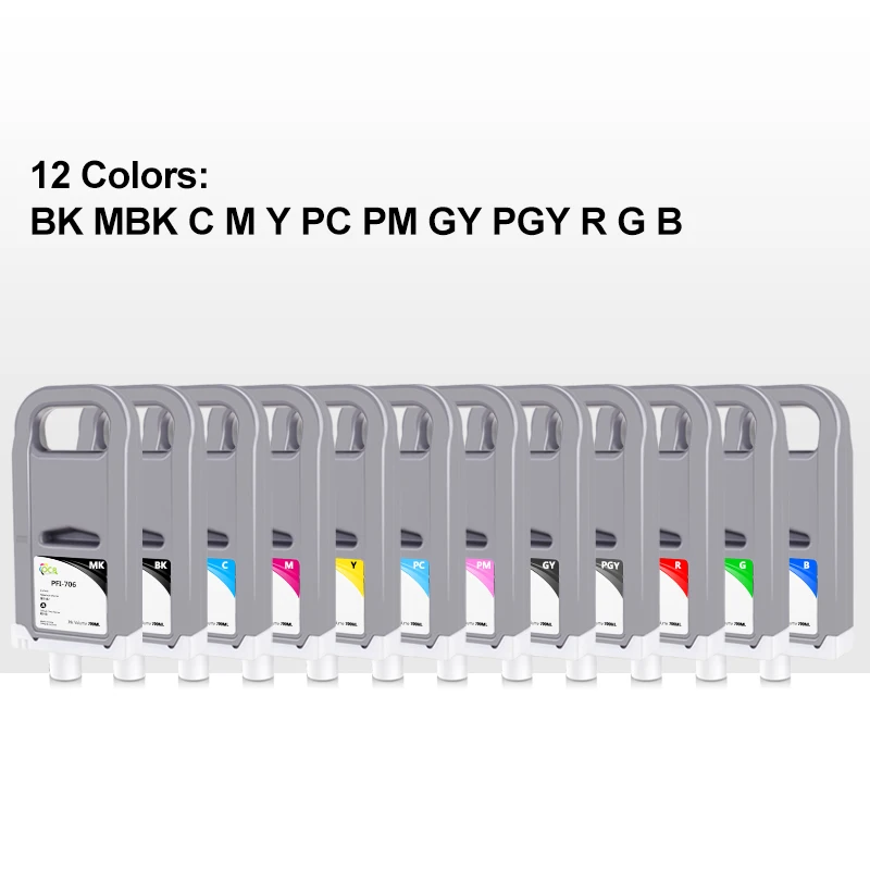 

PFI-706 700ml Compatible Ink Cartridge for Canon IPF 8100 8110 8300S 8310S 8400 8410 8410S 8410SE 9100 Printer with Pigment Ink