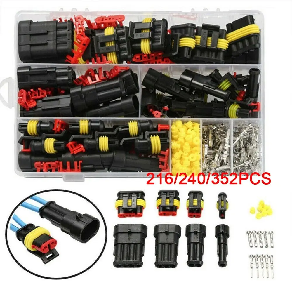 

1/2/3/4 Pin Waterproof Connector Kit Male And Female Pair Waterproof Design Wire Harness Plug 300V 12V Car Electrical Connector