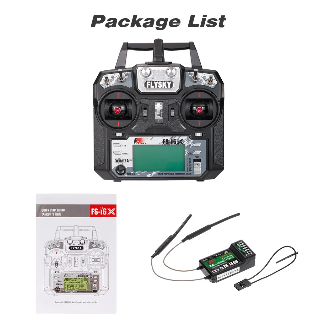 Flysky FS-i6X 2.4GHz 10CH AFHDS 2A RC Transmitter with FS-iA6B Receiver for RC Drone Airplane Helicopter