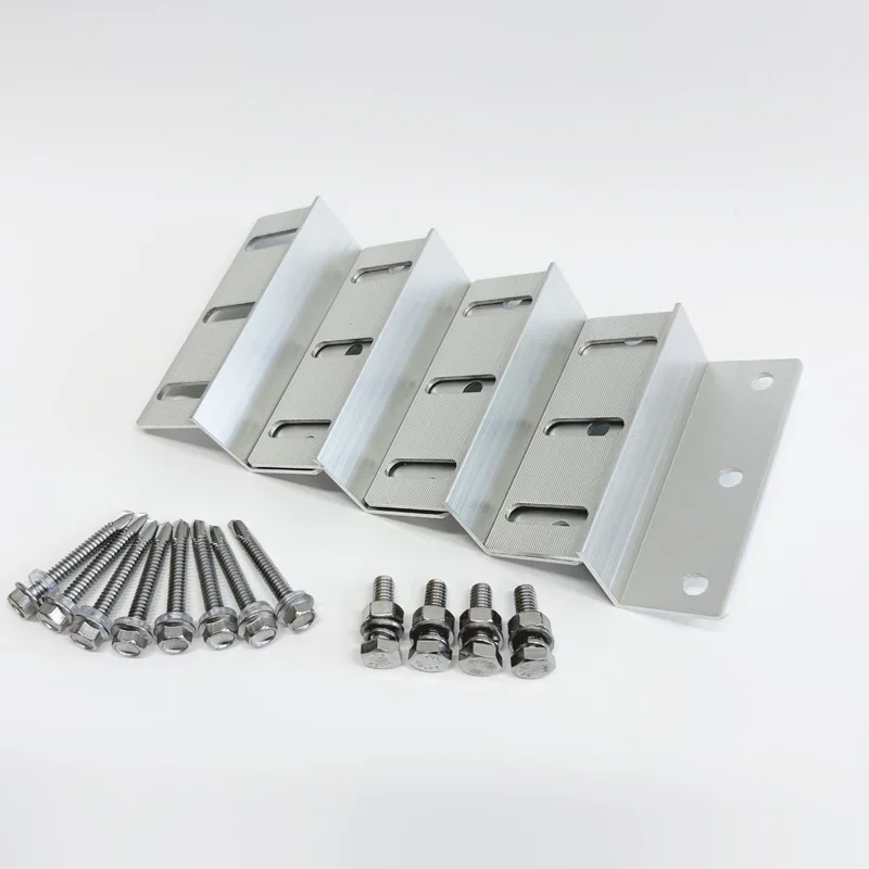 8pcs Three-hole Z-shaped Aluminum Alloy Photovoltaic Bracket RV Bracket For Various Photovoltaic Systems And RV Installations