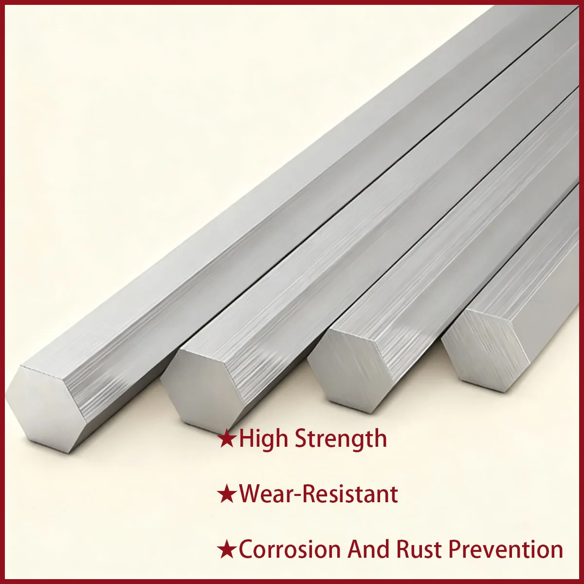 High Precision Industrial Aluminum Alloy Hexagonal Rod for Machinery Hardware  D:4-70mm  H:4.5-80mm  L:500mm