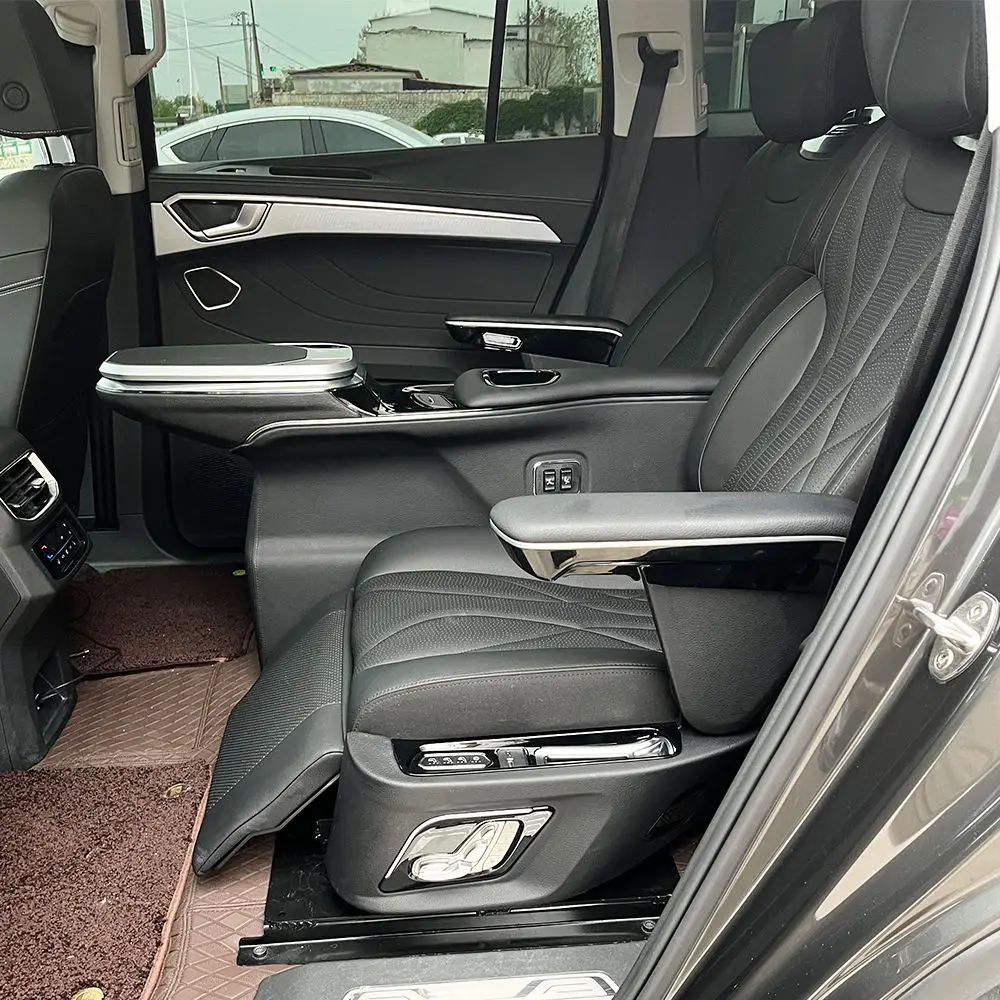 Luxury Interior Modify and Custom Electric Adjustable Leather SUV Car Seats with Steel Frame and Foldable Tables OEM