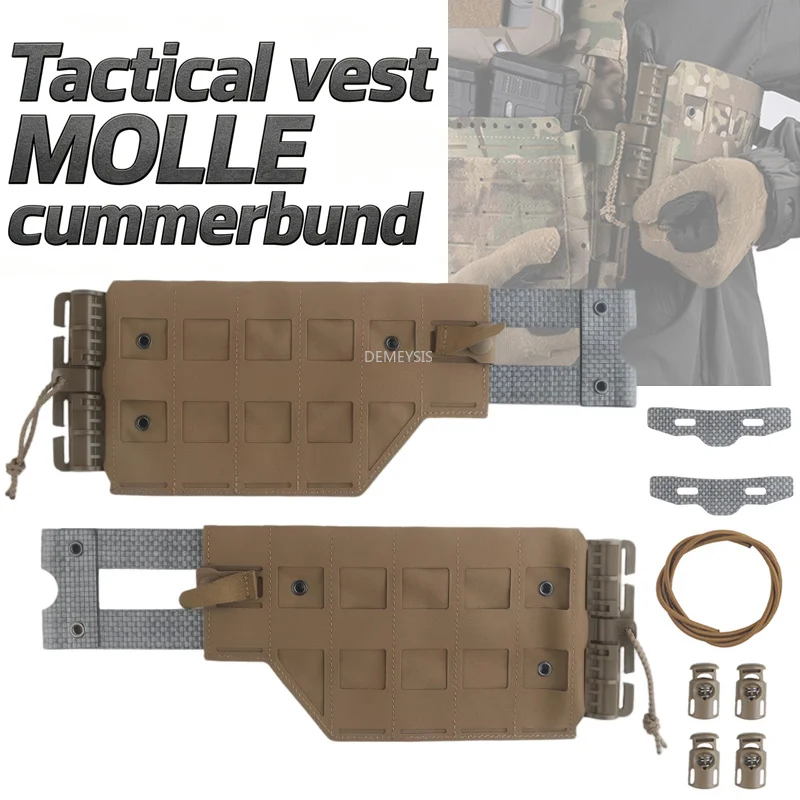 Tactical MOLLE Quick Release Elastic Cummerbund 5 Position Adjustable Side Panel for LV119 LV120 Vest Hunting Vests Airsoft Gear