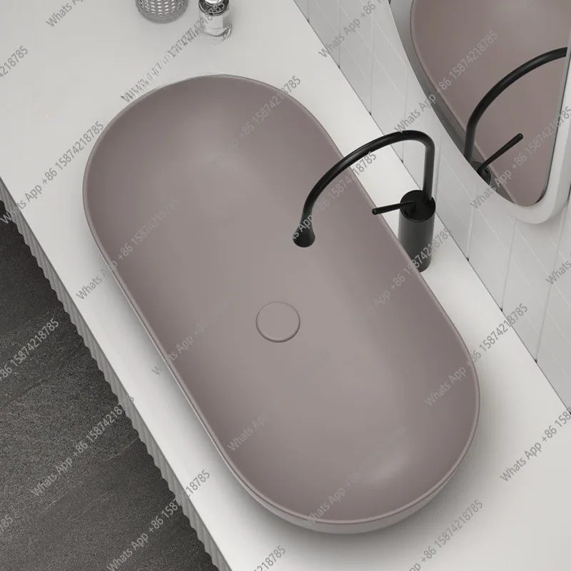 

Large size 80 basins, advanced milk coffee table wash basin, ceramic bathroom wash tray, extended basin designer model