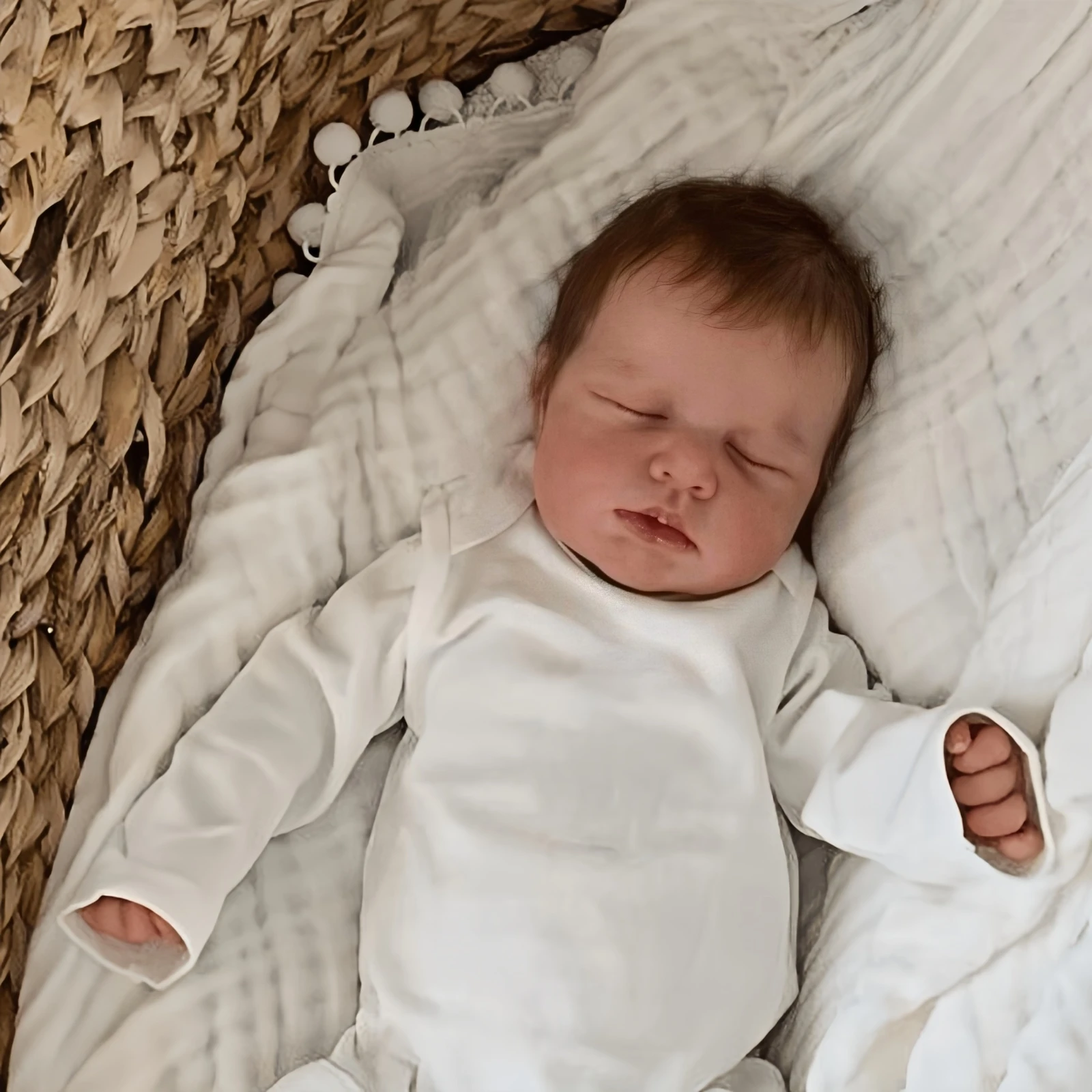 Risbecko Entzückende 20 Zoll lebensechte wiedergeborene Babypuppe – handbemalt mit sichtbaren Adern – Geburtstagsgeschenk/Weihnachtsgeschenk