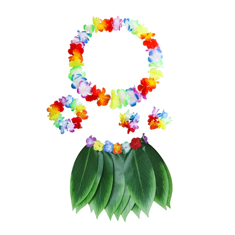 ハワイアンリーフスカート フェスティバル ステージ ガーランド グラススカート コンビネーション パーティー 子供と大人のスーツ ドレスアップ