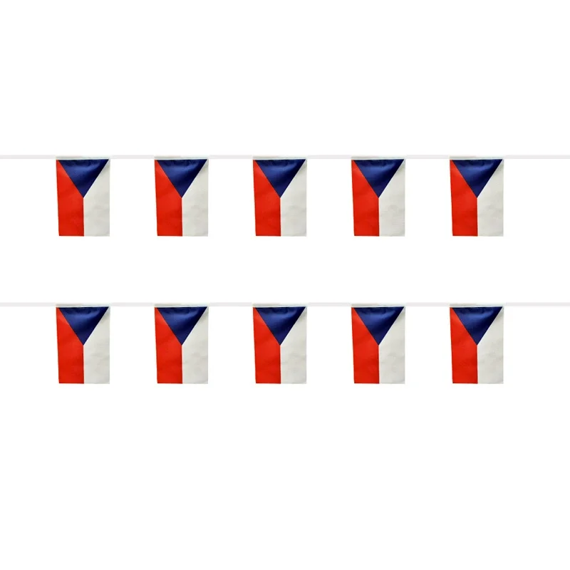 (SKY FLAG)Czech bunting flags 14x21cm 20pcs/lot Czech String flags Pennant Banner for Festival Party decoration