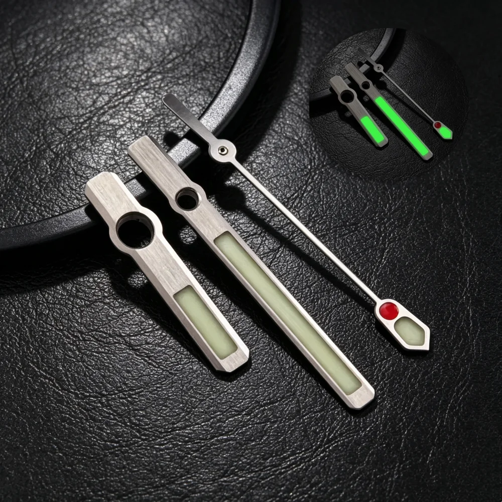 8.25*11.5*12.5mm abalone watch hands C3 green lume 6105 hands suitable for NH35A/NH36A movements