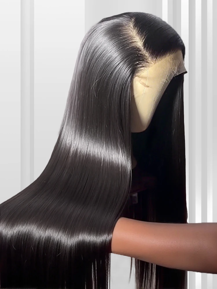 40 46-дюймовые костяные 13x4 Прямые парики из натуральных волос Парики спереди 360 Полный кружевной бразильский прямой парик 13x6 Hd Кружевной фронтальный парик 300%