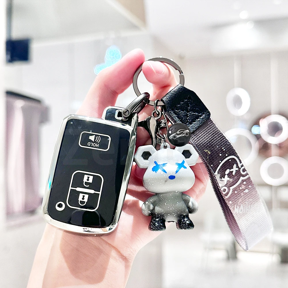 

Чехол для автомобильного ключа из ТПУ, брелок для Toyota Land Cruiser Highlander Prado Auris Avalon Prius CHR Aygo Corolla Yaris RAV4 Camry