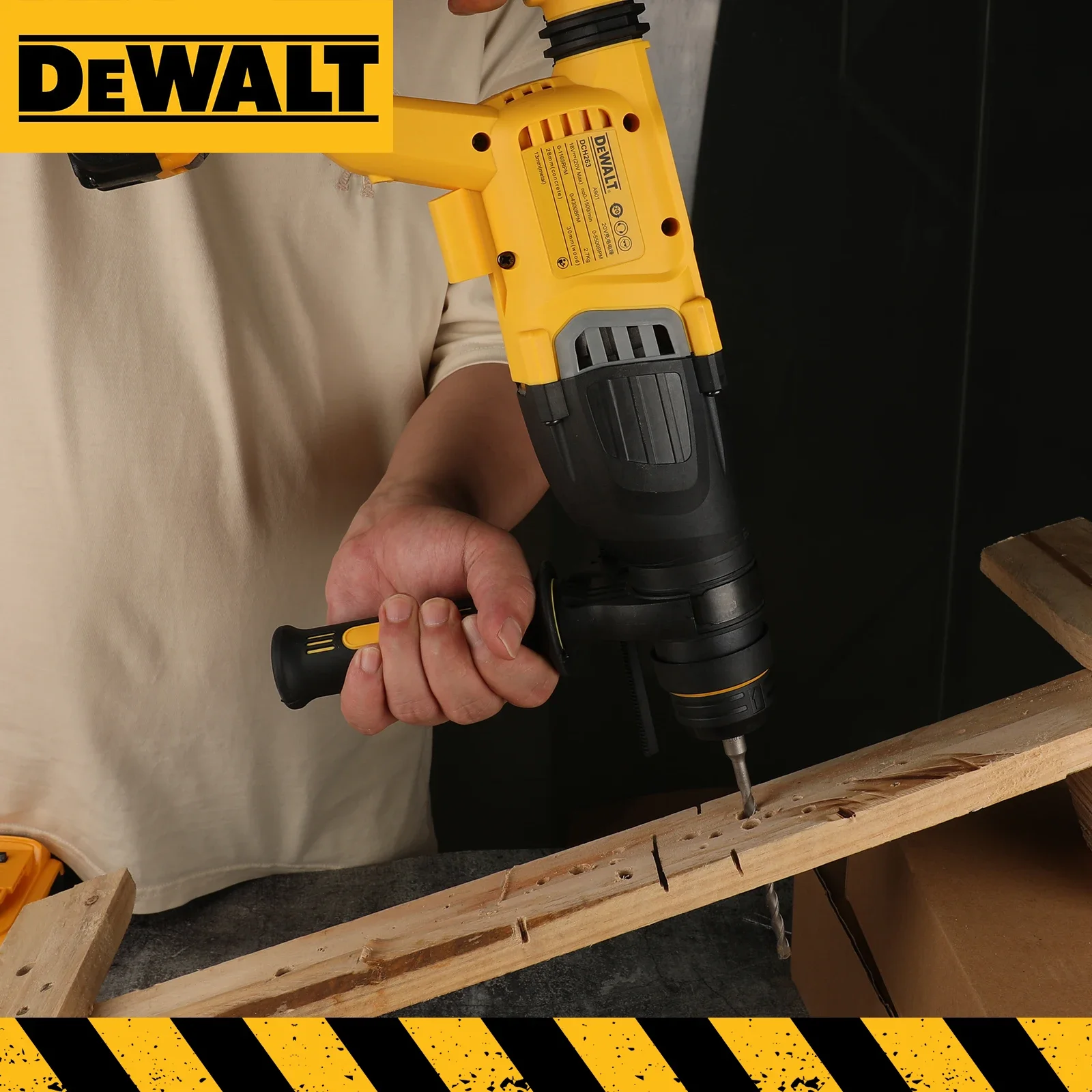 DEWALT DCH263B 20V MAX XR Brushless SDS Plus Rotary Hammer 28mm 3.0J SHOCKS 3-Mode D-Handle Bare Tool