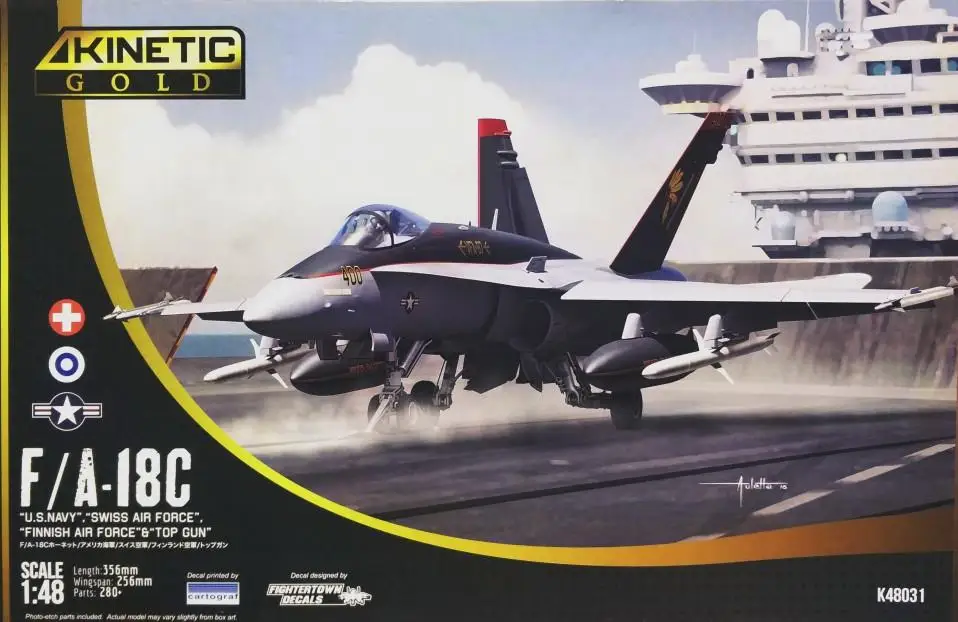 

Kinetic K48031 1/48 F/A-18C US Navy,Swiss,Finnish Air Force & "Top Gun" Model Kit