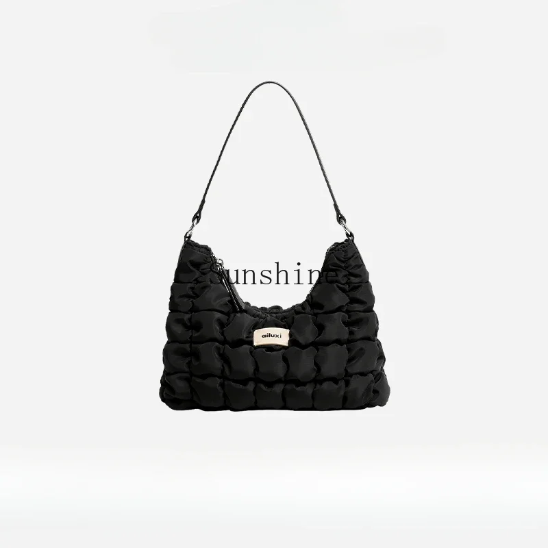 Bubble embroidery thread black underarm bag niche design cloud shoulder messenger bag