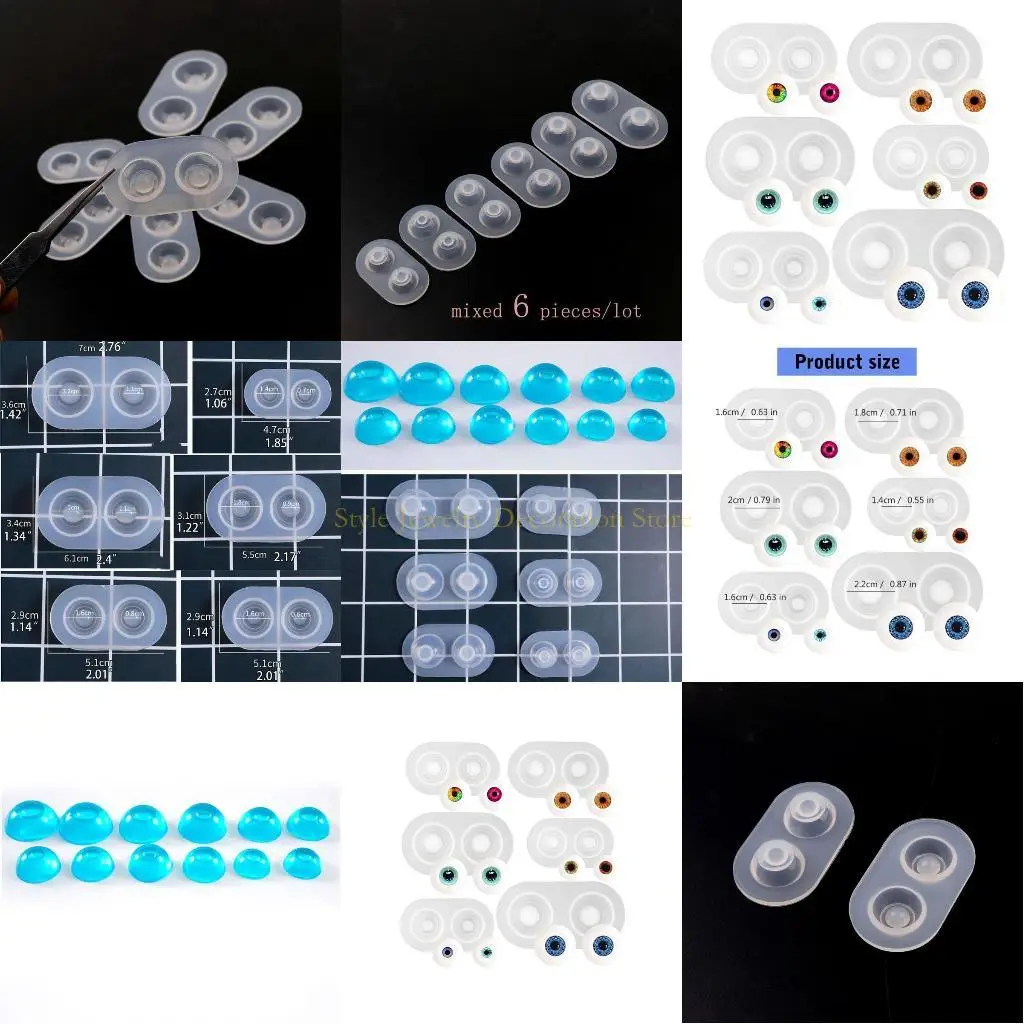 

D46E Ball-Jointed Doll Eyes Mold Heavy Pupil Eye Dome Silicone Making Molds