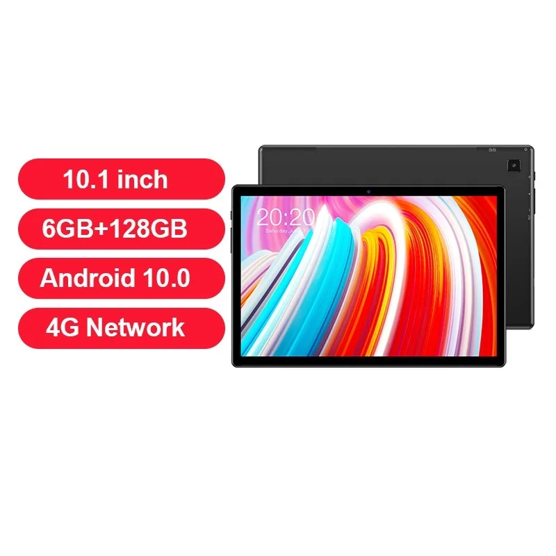 Top 10.1 Inch Tablet 1920x1200 Android 10 6GB RAM 128GB ROM UNISOC T618 Octa Core 4G Network Dual Wifi Type-C