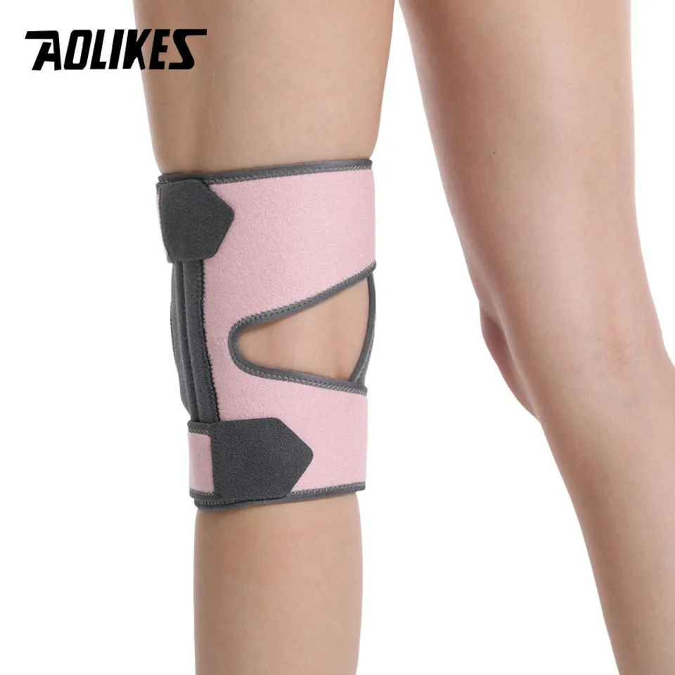 AOLIKES 1PCS Sports Knee Pads Four Springs Support Breathable Knee Brace with Side Stabilizers Patella Protector Gel Pads