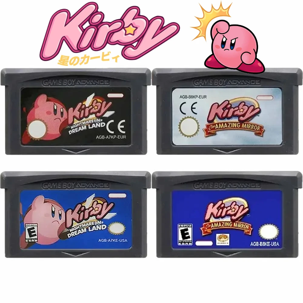 

Игровой картридж GBA Kirby, 32-битная карта для игровой консоли, английская версия, удивительное зеркало, кошмар в Dream Land для GBA NDS