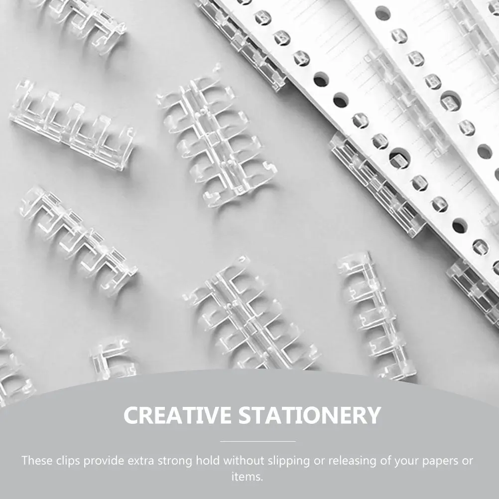 

8Pcs Loose Leaf Binder Rings Sturdy Five-Hole Segment Clips for Scrapbook File Binder Creative Stationery Organizer
