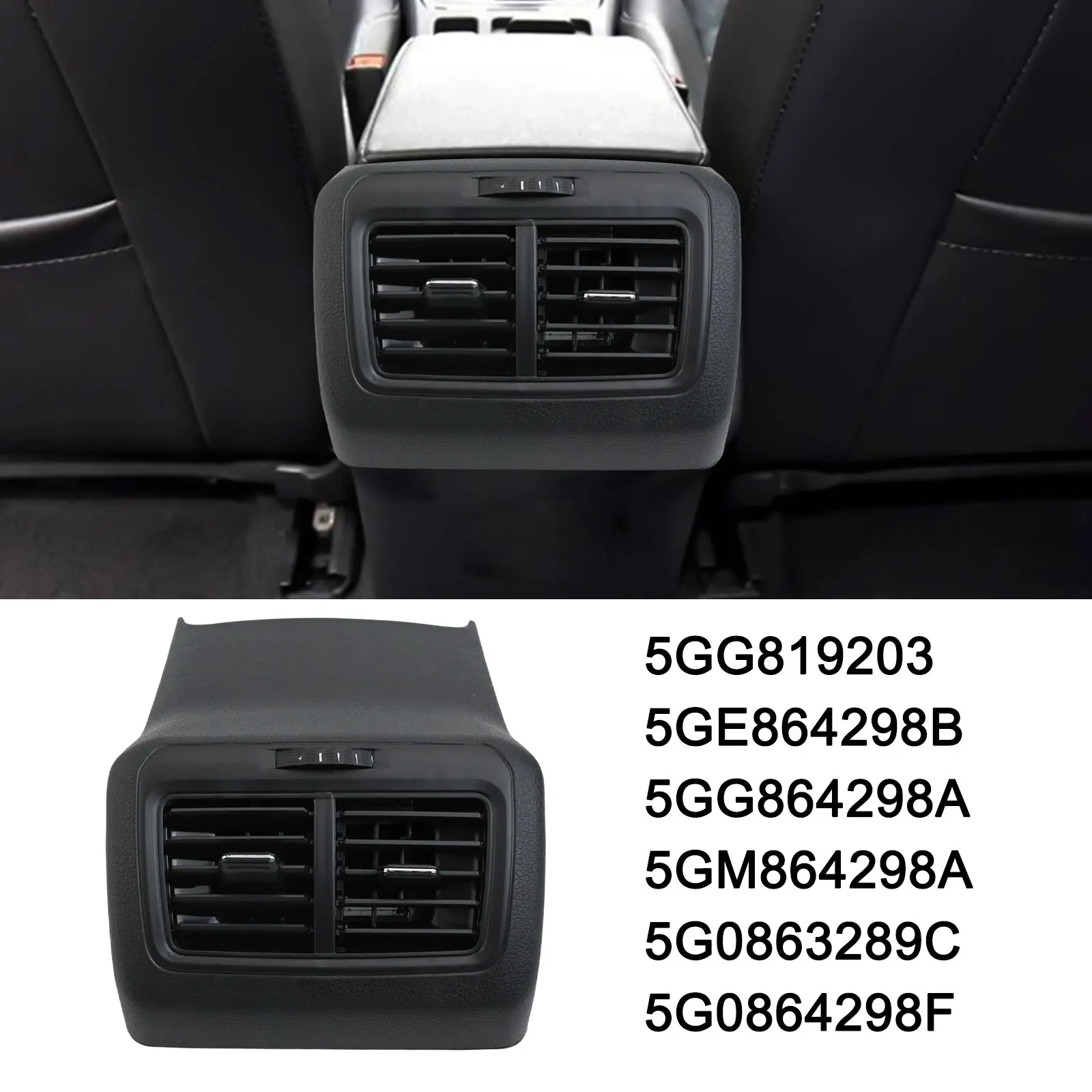 

Air Conditioning Repair Black Center Armrest Vent Car Air Outlet Easy To Use Made Of ABS Material For Golf MK7