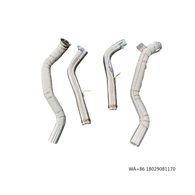 

Тюнингованный турбо-даунпайп выхлопной системы для G63 W464 4.0T 2018-2023, спортивный выхлоп SS304, даунпайп G63 без катализатора с тепловым экраном