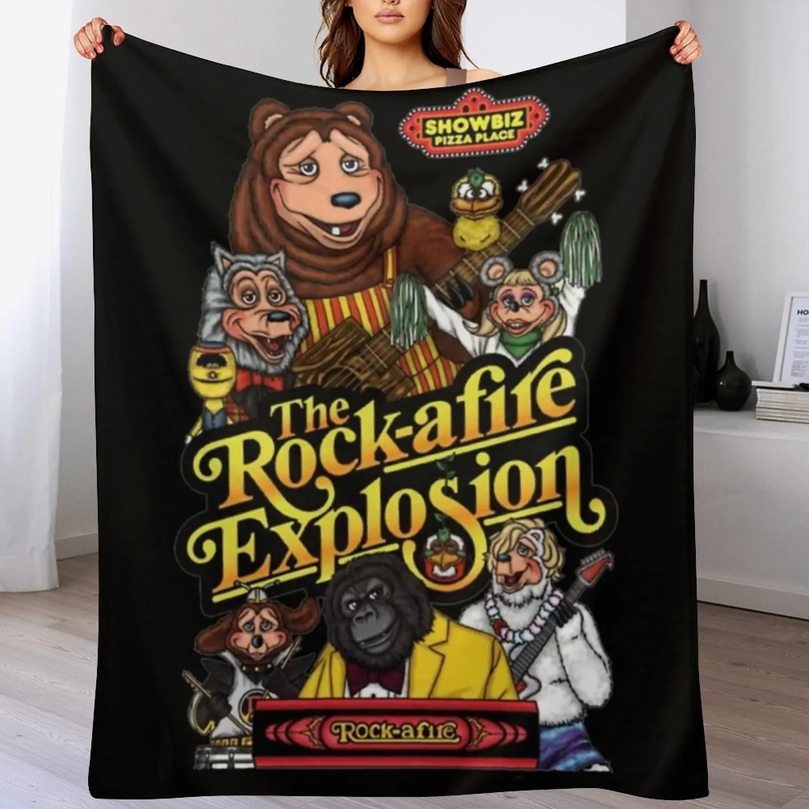 

Showbiz Pizza Billy Bob Throw Blanket Foldable Soft Warm Blanket for Outdoor Use