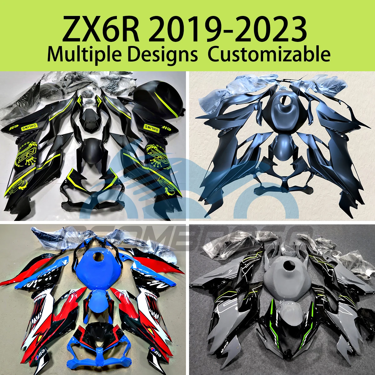 

ZX6R 2019 2020 2021 2022 2023 Комплект обтекателей из АБС-пластика для KAWASAKI ZX 6R 636 19 20 21 22 23 Комплект окрашенных обтекателей для литья под давлением