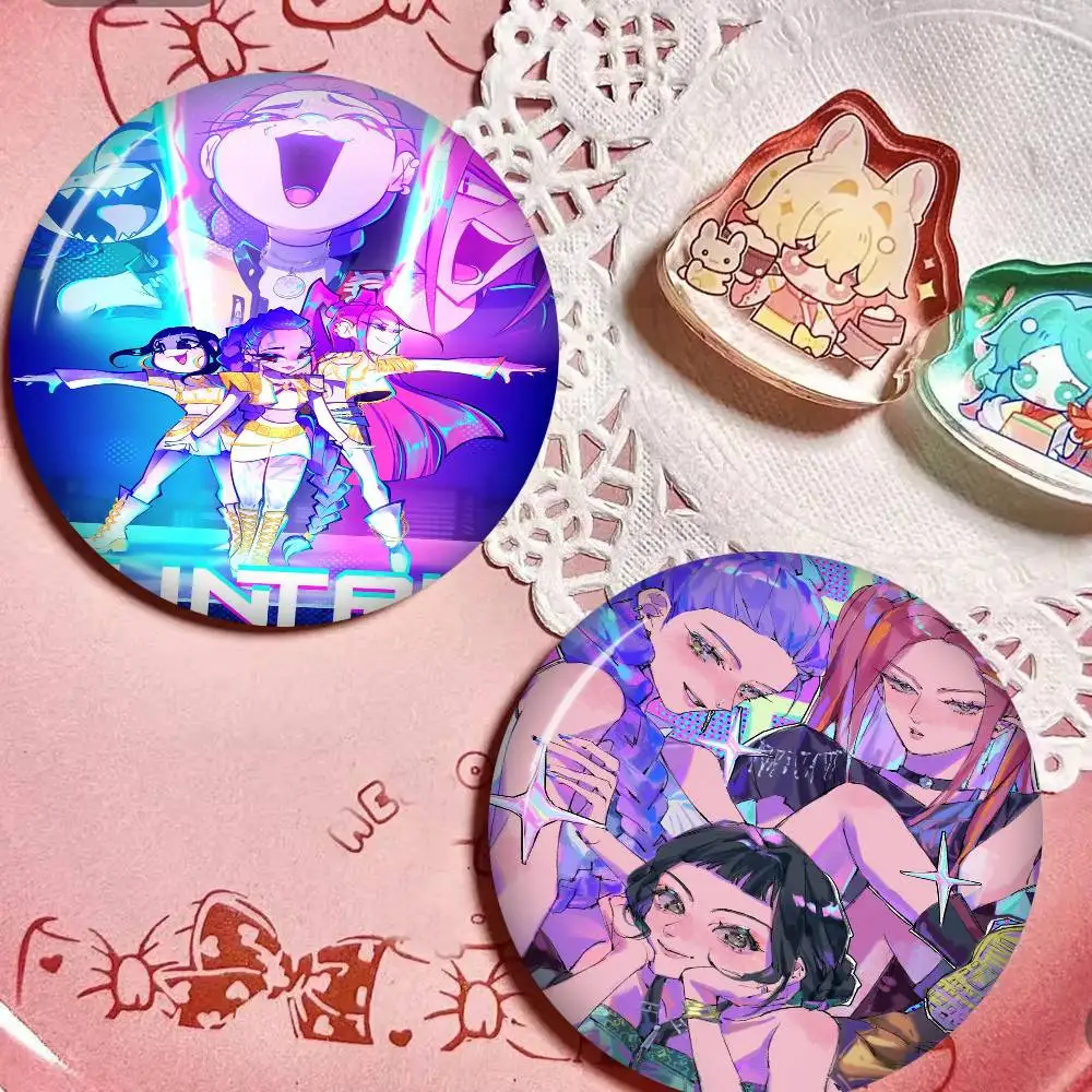 Kpop D-Demon H-Hunters cartoon 58mm Handmade Brooch Cartoon Cosplay Badge on Backpack Jewelry Accessories Gifts