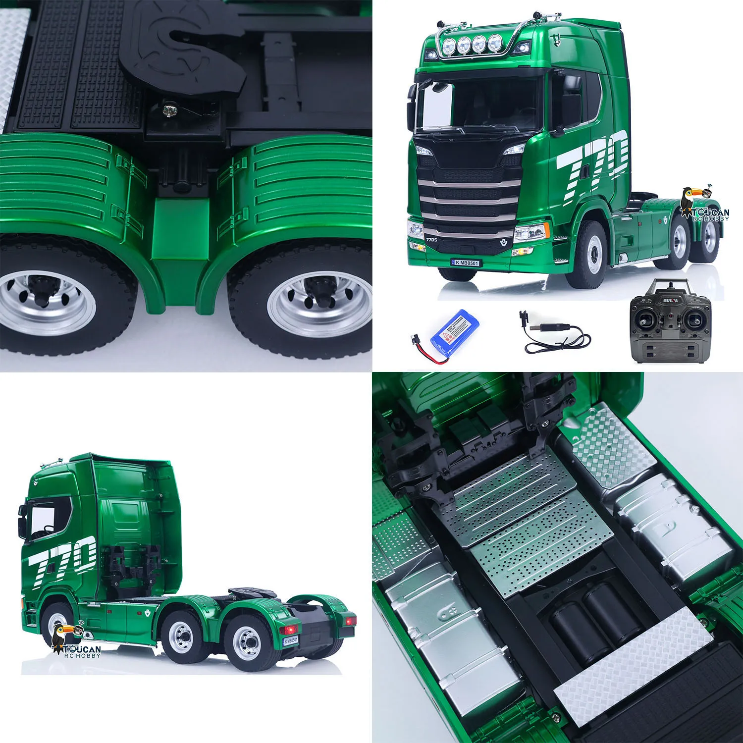 

New HUINA 1501 RC Tractor Truck 1:18 Scale 770S Plastic RTR Lorry Cars Remote Control Car Model with Battery Light Sound Toys