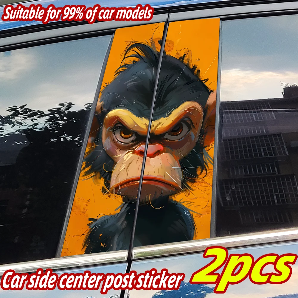 

Monkey Car Stickers Funny Auto B Pillar Waterproof Sunscreen Decor Cover Scratches Car Door Pillar Vinyl Decals Accessories