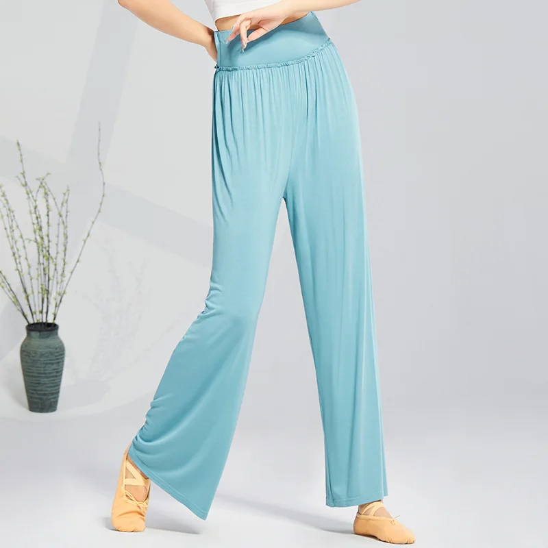 Modern Dance Wide Leg Pants Modern Dancer Practice Cloud Trousers Women Classical Dance Yoga Clothes High Waist Light Weight